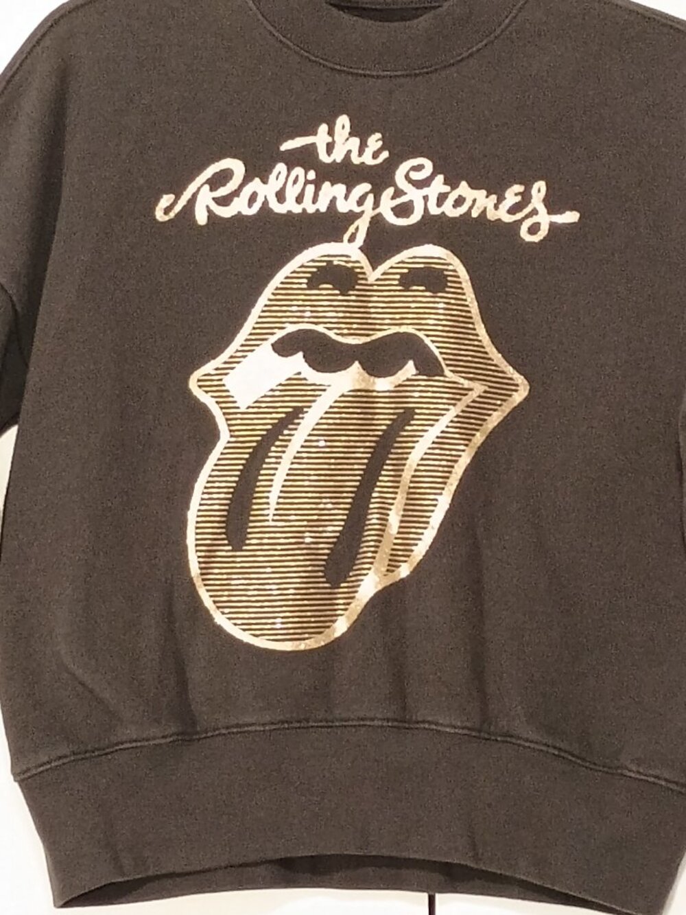 Abercrombie Kids Rolling Stones Graphic Sweatshirt 11/12 Black Rock Band Pullove - Picture 4 of 7